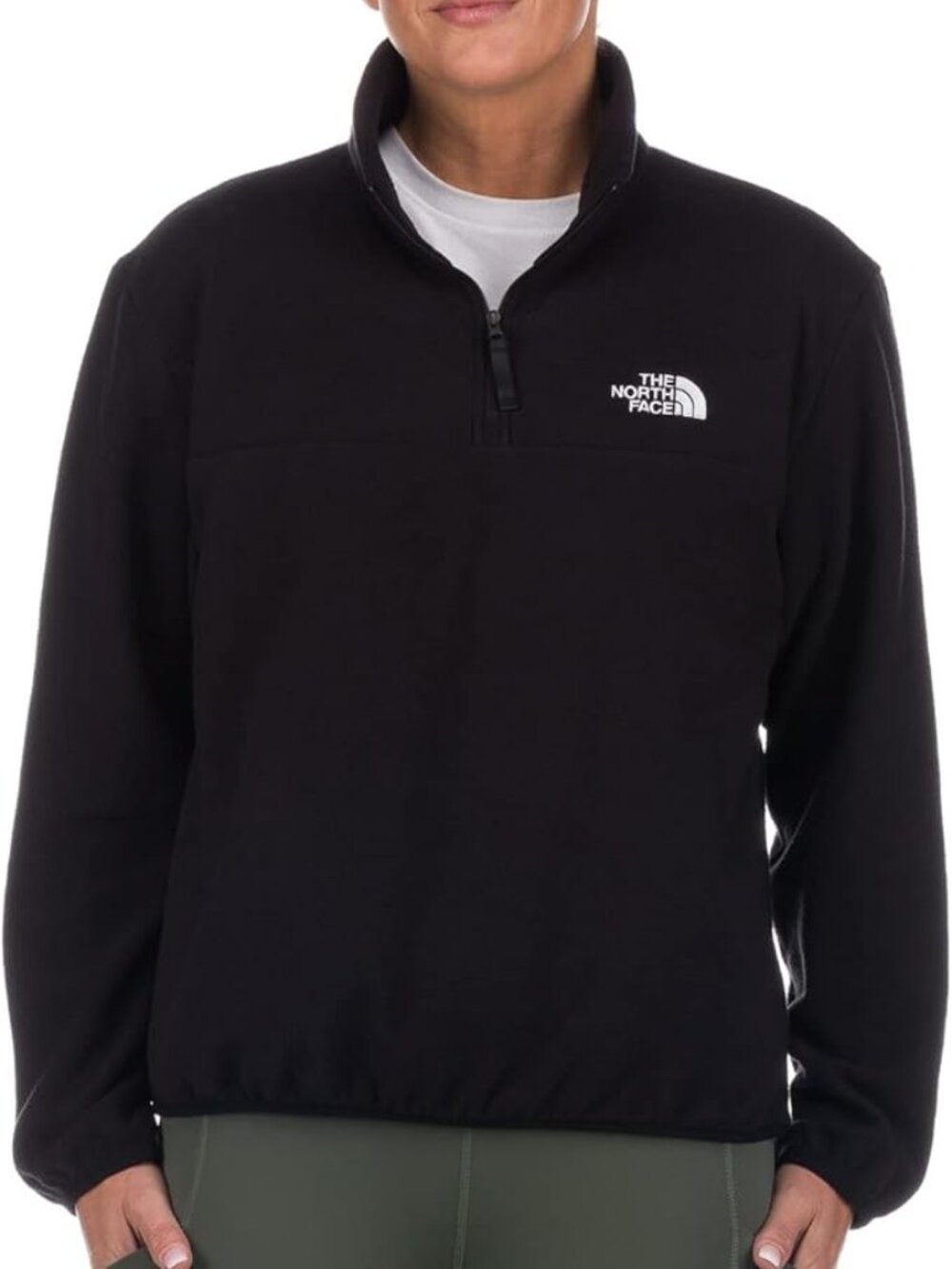 The North Face Women's Black Anchor Quater-Zip Fleece Pullover Jacket Size XS